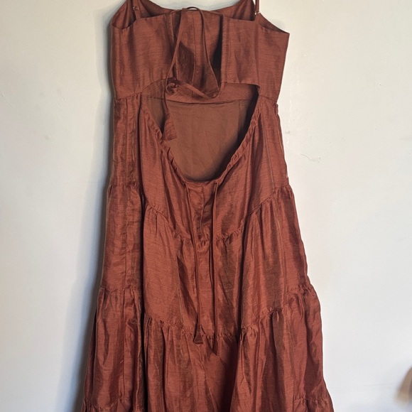 Chic Strapless Rust Dress - Picture 4 of 12